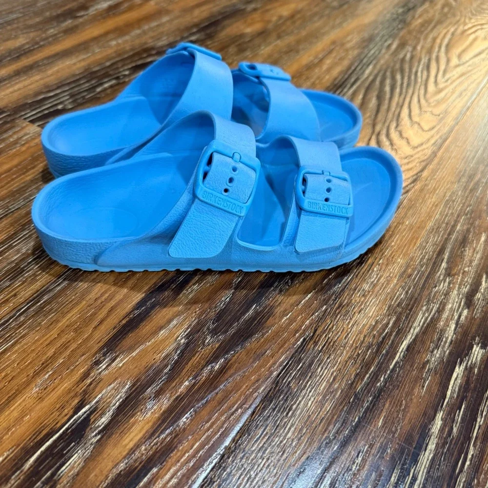Birkenstock Arizona EVA Sandals Sky Blue Kids Size 2 Waterproof Slides Shoes